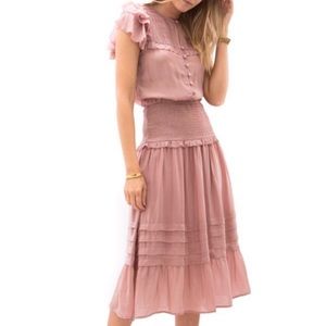 Sea New York Smocked Boho Chic Midi Maxi Dress 6